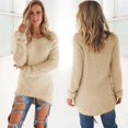 thumbnail image 2 of Pull en Velours pour Femmes Pull Moelleux Pull à Manches Longues Pull Chaud Col Rond Pull-Over en Vrac, 2 of 5
