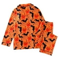 thumbnail image 3 of Women Pajama Sets Halloween Printed Collar Long Sleeve Long Pants Pjs Sets Sleepwear Orange S, 3 of 9
