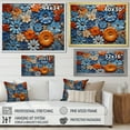 thumbnail image 4 of Designart "Mosaic of Floral Bohemian Blue and Orange Tiles I" Extra Large Geometric Framed Wall Art - Bohemian Blue Boho Mosaic Entryway Framed Wall Art Print, 4 of 6