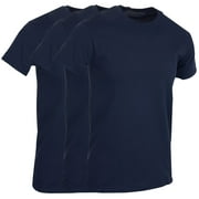 SOCKS'NBULK 3 Pack Men's Solid Colors Cotton T-Shirts Short Sleeve Lightweight Tees, Bulk (7X-Large, Navy Blue, 7x_l)