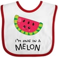 thumbnail image 3 of Inktastic I'm One in a Melon Watermelon Humor Boys or Girls Baby Bib, 3 of 4