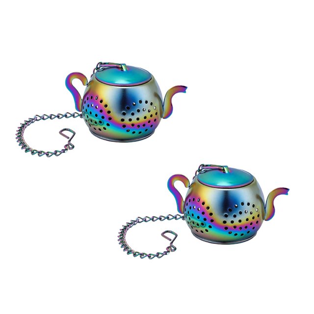 Oleegame 2PC Produce Storage Stainless Steel Creative Tea Leak Tea Maker Teapot-shaped Tea Compartment