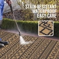thumbnail image 2 of Smiry Outdoor Rugs 5x8, Waterproof Plastic Straw Geometric Indoor Outdoor Mat for Patio, RV Camping, Deck,Porch, Black and Brown, 2 of 8