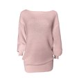 thumbnail image 3 of gakvbuo Off Shoulder Sweater Dress For Women Fall Fashion 2023 Oversized Knit Dress Chunky Pullover Jumper Long Sleeve Crewneck Sexy Loose Pullover Knit Sweater Tops, 3 of 5
