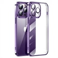 thumbnail image 1 of SaniMore for iPhone 14 Pro Max 6.7" Sound Hole Position Conversion Case, Electroplated Glass Case with Tempered Glass Camera Lens Protector for 14 Pro Max Shockproof Protective Case, Purple, 1 of 10