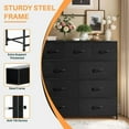 thumbnail image 5 of SIVROCK 9-Drawer Fabric Storage Tower, Multi-Use Organizer with Fabric Bins, Steel Frame & Wood Top, BLACK, 5 of 6