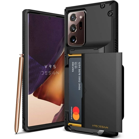 VRS Design Phone Case for Samsung Galaxy Note 20 Ultra, [Damda Glide Pro] Premium Rugged Phone Wallet Case with Card Holder (Black)