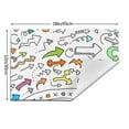thumbnail image 3 of ZNDUO Placemats, 4 PCS Heat Resistant Stain Resistant Woven PVC Insulation Placemats, Durable Washable Elegant Table Mats for Dining-Cartoon Arrow Doodle, 18"x12", 3 of 6