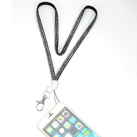 - Valor Diamante Neck Lanyard Cellphone Keychain ID Badge Card Holder Strap - Black
