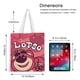 thumbnail image 5 of Strawberry bear Lotso Bolso de tela con estampado de lienzo para mujer, bolsa de compras reutilizable y estética, con cremallera interior, regalo para mujer, 35 × 40 cm., 5 of 6