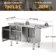 thumbnail image 5 of AECOJOY 57"x20" Stainless Steel Table,Stainless Steel Kitchen Cabinets with Extend Panel & Adjustable Shelf Heavy-Duty Kitchen Prep Table Workbench for Home, 5 of 14