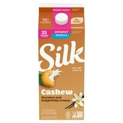 Silk Cashew Milk, Unsweet Vanilla, Dairy Free, Gluten Free, 64 FL OZ Half Gallon