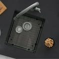 thumbnail image 2 of Stylish Undermount 16" Graphite Black Single Bowl Kitchen Sink with Grid & Strainer S-709XN, 2 of 15