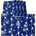 thumbnail image 2 of Christmas Blue Snowman Placemats for Dinning Table Xmas Place Mat Set of 6 Waterproof Cloth Table Mats, Cotton Linen Place Mats Fabric Dinner Mat, Winter White Snowflake String Cute Funny Table Decor, 2 of 6