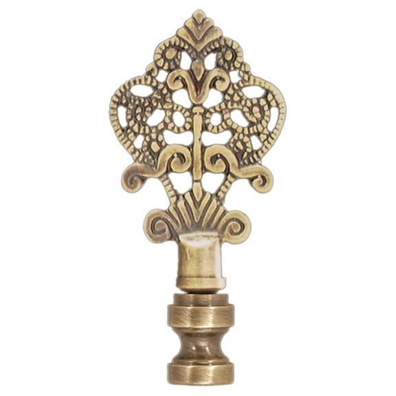 B&P Lamp® Brass Finial, Antique Finish, Tap 1/4-27F