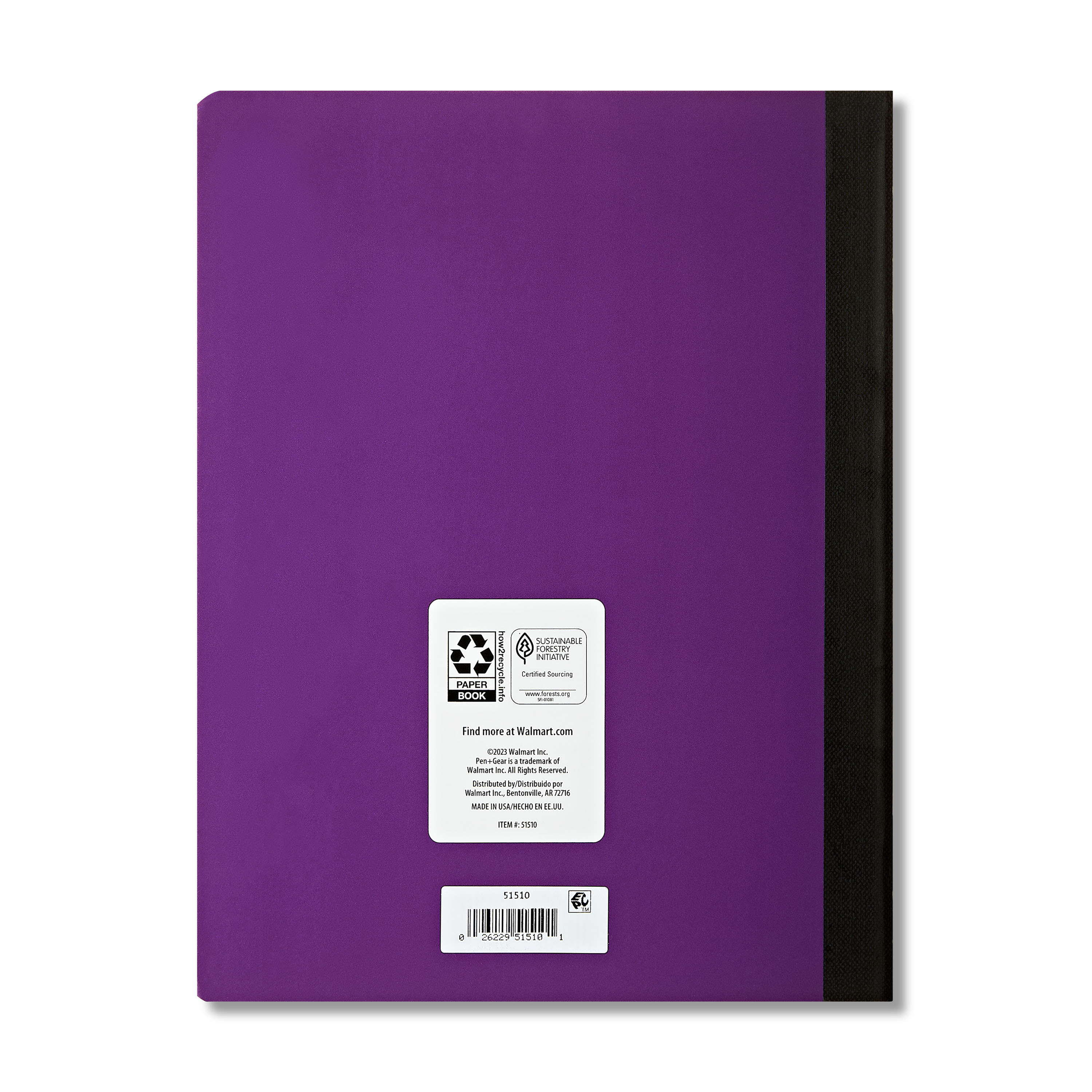 Cuaderno de composición Pen+Gear con regla ancha, 7.5" x 9.75", morado, 80 hojas, nuevo 4