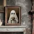thumbnail image 3 of Ghost Drinking Coffee Posters Ghost Tea Print Poster Wall Art Canvas Artwork Home Ghost Coffee Kitchen Halloween Decoration No Frame, 3 of 8