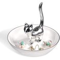 thumbnail image 1 of Soporte de anillo, gato de la suerte de oro rosa, soporte de anillo de gatito lindo, bandeja de joyería de cerámica Sincero Hogar, 1 of 2