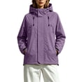 thumbnail image 2 of Waterproof Windbreaker Jacket Women Plus Size Hooded Long Sleeve Solid Color Windproof Casual Adjustable Hem Raincoat Outdoor Mountaineering Parka Jacket, 2 of 8