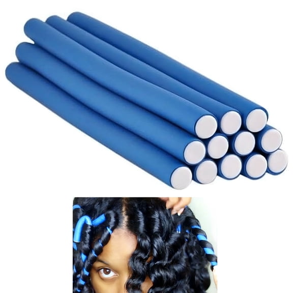 TUWAFE 12 Pc Medium Soft Foam Cushion Hair Rollers Flexi Rods Curlers Hair Care Styling