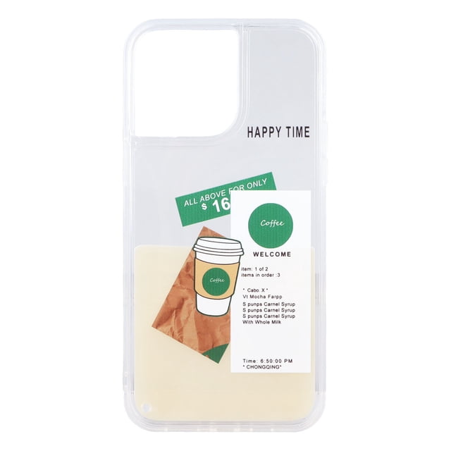 Funda para teléfono con diseño de arenas movedizas y diseño único de café, carcasa blanda para iPhone 14 Pro Max