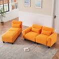 thumbnail image 4 of L-shaped Cloud Sofa , Sleeper Sofa Couch with Rubber Legs, 5-seat Sectional Sofa with Chaise Lounge for Living Room,Apartment, Orange, 4 of 9