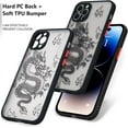 thumbnail image 3 of Compatible with iPhone 14 Pro Max Case 6.7 inch Fashion Cool Dragon Animal 3D Pattern Design Frosted PC Back Soft TPU Bumper Shockproof Protective Case Cover for iPhone 14 Pro Max, Black, 3 of 14