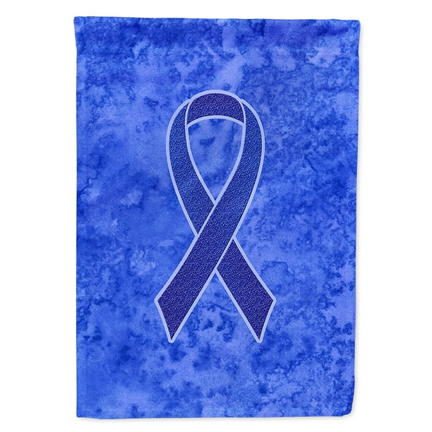 Dark Blue Ribbon For Colon Cancer Awareness Garden Flag Walmart