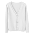thumbnail image 6 of Nestiefly Womens Button Down Cardigan Sweater 2026 Casual Soft V Neck Work Sweaters Lightweight Knit Tops Fall Clothes White 2XL, 6 of 7