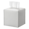thumbnail image 1 of KEEPJOY Square Tissue Box Cover, White Pu Leather Tissue Box Holder with Bottom Belt Tissue Box Organizer for Home Office, 1 of 7
