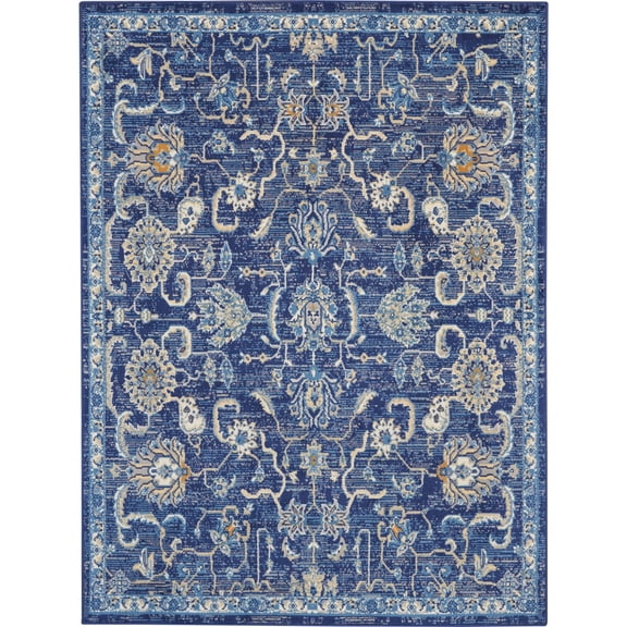 Nourison Grafix 5'3" x 7'3" (5' x 7') Navy Area Rug Persian Traditional Vintage by Nourison