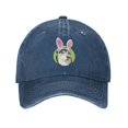 thumbnail image 1 of ZICANCN Easter Dog with Bunny Ears Adjustable Baseball Cap Women, Hats for Men Adult Washed Cotton Denim Baseball Caps Fashion Navy Blue, 1 of 8
