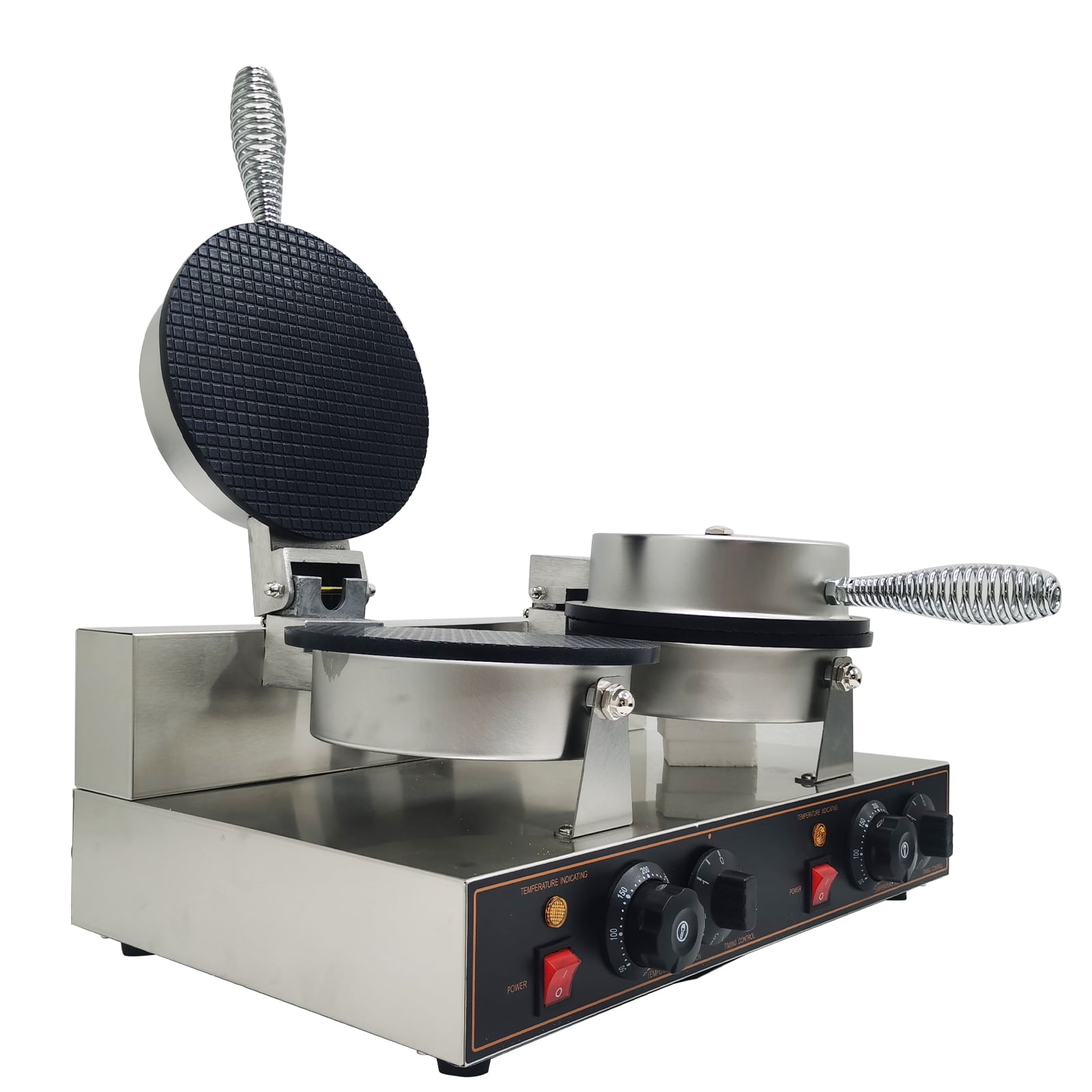 Double Station Ice Cream Cone Maker Machine 110V Electric Waffle Cone Machine Egg Roll Baker