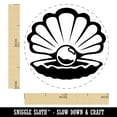 thumbnail image 2 of Oyster with Pearl Sea Shell Self-Inking Rubber Stamp Ink Stamper - Green Ink - Medium 1 Inch, 2 of 7