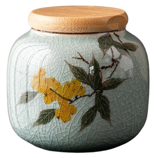 Frasco de té de caligrafía china de cerámica mini frasco sellado de tamaño pequeño Pu'er té rojo verde té de almacenamiento caja de embalaje vacía portátil