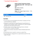 thumbnail image 2 of Engine Coolant Temperature Switch - Compatible with 1987 - 1997 Ford F-150 GAS 1988 1989 1990 1991 1992 1993 1994 1995 1996, 2 of 2
