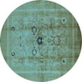thumbnail image 1 of Ahgly Company Indoor Round Oriental Light Blue Industrial Area Rugs, 8' Round, 1 of 4