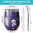 thumbnail image 5 of Halloween Pattern 12oz Stainless Steel Insulated Wine Tumbler with Lid and Straw – Double Wall Vacuum Mug for Hot & Cold Drinks, 304 Steel Interior, Sweat-Free Design. Trick or Treat !, 5 of 5