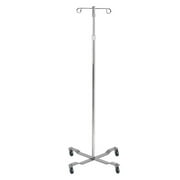 Economy I.V. Pole - 4 Leg with Removable Top and 2 Hook