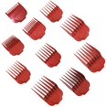 thumbnail image 1 of Wolfrail Magnetic Clipper Guards Guide Comb 10pcs Set Compatible with Andis Master Hair Clippers Red, 1 of 5