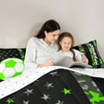 thumbnail image 4 of Manfei 3D Soccer Kids Twin Bedding Sets 7-Piece, Cartoon Football Sport Bedding Comforter Set, Vintage US Flag Reversible Sheet Sets, Lightweight Room Decor, 4 of 7