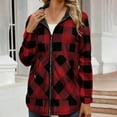 thumbnail image 2 of Ashirexll Womens Winter Coats, Womens Fleece Coats, Plaid Long Sleeve Hooded Warm Casual Coat for Winter Season, 2 of 6