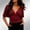 #0203-Wine, variant on Womens Summer Crop Top Blouse Shirt Deep V Neck Short Sleeve Ruched Waist Pullover Solid Slim Fit for Dating Party