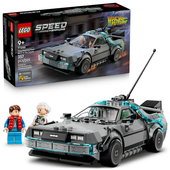 LEGO Speed Champions Time Machine from Back to the Future Building Toy for Kids - Pretend Play & Display Car Toy W/2 Build Modes for Boys & Girls, Ages 9  - Gift Ideas for Birthdays & Fans - 77256