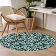 thumbnail image 4 of Round Rug 3.3Ft Washable Non-Slip, Dark Green Spring Floral Circle Area Rugs for Living Room Bedroom, Farmhouse Flowers Elegant Pastoral Indoor Floor Mats Carpet Runner for Home Decor Aesthetic, 4 of 8
