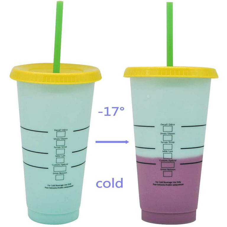  Starbucks Reusable Cold Cups with Lids and Straws (5