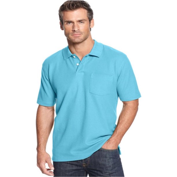 John Ashford Polo de rugby de piqué para hombre, azul, XLT