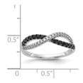 thumbnail image 5 of 14K White Gold Ring Band Diamond Round Black & Twisted, 5 of 5