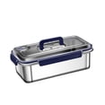 thumbnail image 3 of Fiambrera de acero inoxidable, caja de almacenamiento para refrigerador, rectangular, hermética, para preparación de comidas 3800 ml, 3 of 8
