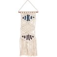 thumbnail image 2 of Macramé Wall Hanging, Small Triple Diamond Style, Fringe Tassel Banner - Woven Boho Shabby Chic Bohemian Decor - Apartment Dorm Living Room Bedroom Baby Nursery Art Accent – 8"W x 20"L, 2 of 4